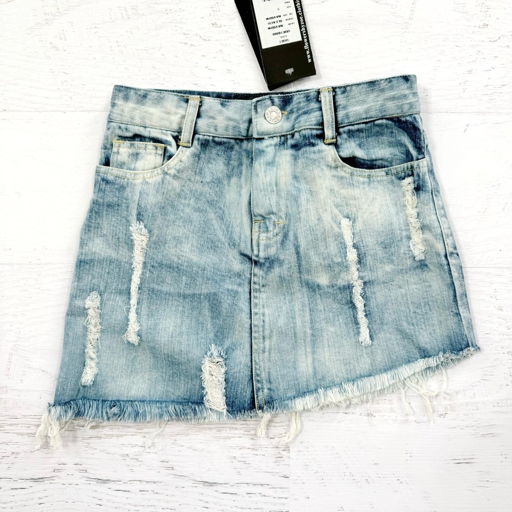 NWT Flowers By Zoe Girls Denim Skirt Size Small 7 / 8